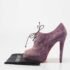 Christian Louboutin Purple Suede Peep Toe Lace Up Booties Size 35.5 - Image 9