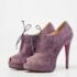 Christian Louboutin Purple Suede Peep Toe Lace Up Booties Size 35.5 - Image 2