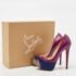 Christian Louboutin Purple Suede and Leather Maggie Platform Pumps Size 36.5 - Image 9