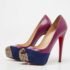 Christian Louboutin Purple Suede and Leather Maggie Platform Pumps Size 36.5 - Image 2