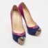 Christian Louboutin Purple Suede and Leather Maggie Platform Pumps Size 36.5 - Image 4