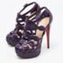 Christian Louboutin Purple Leather Nicole Caged Ankle Strap Sandals Size 36.5 - Image 2