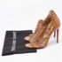 Christian Louboutin Brown Croc Embossed Leather Caged Karina Ankle Boots Size 36.5 - Image 9