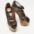 Christian Louboutin Multicolor/Black Python and Leather Zoulou Pumps Size 37.5 - Image 4