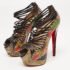 Christian Louboutin Multicolor/Black Python and Leather Zoulou Pumps Size 37.5 - Image 2