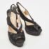 Christian Louboutin Black Shimmery Fabric Fortuna Sandals Size 37.5 - Image 4