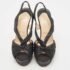 Christian Louboutin Black Shimmery Fabric Fortuna Sandals Size 37.5 - Image 3