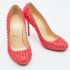 Christian Louboutin Coral Pink Patent Leather Fifi Spikes Pumps Size 36.5 - Image 4