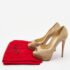 Christian Louboutin Two Tone Python Embossed Leather Lady Peep Pumps Size 39.5 - Image 10