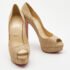 Christian Louboutin Two Tone Python Embossed Leather Lady Peep Pumps Size 39.5 - Image 4