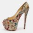 Christian Louboutin Two Tone Splash Print Python Highness Pumps Size 39.5