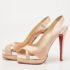 Christian Louboutin Pink Satin Open Toe Platform Slingback Sandals Size 38 - Image 2