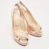 Christian Louboutin Pink Satin Open Toe Platform Slingback Sandals Size 38 - Image 4