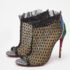Christian Louboutin Multicolor Mesh and Lace Juliettra Ankle Boots Size 37 - Image 2