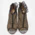 Christian Louboutin Multicolor Mesh and Lace Juliettra Ankle Boots Size 37 - Image 3