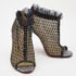 Christian Louboutin Multicolor Mesh and Lace Juliettra Ankle Boots Size 37 - Image 4