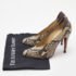 Christian Louboutin Beige/Brown Python Pumps Size 38.5 - Image 9