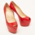 Christian Louboutin Red Python Highness Pumps Size 37.5 - Image 4