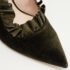 Christopher Kane Army Green Velvet and Ruffled Leather Pumps Size 40 - Image 7