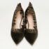 Christopher Kane Army Green Velvet and Ruffled Leather Pumps Size 40 - Image 3