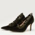Christopher Kane Army Green Velvet and Ruffled Leather Pumps Size 40 - Image 2
