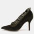 Christopher Kane Army Green Velvet and Ruffled Leather Pumps Size 40