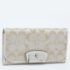 Coach Beige/White Signature Canvas and Leather Flap Continental Wallet - Image 3