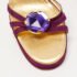 D&G Purple /Gold Leather Crystal Embellished Ankle Strap Block Heel Sandals Size 36 - Image 7