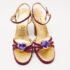 D&G Purple /Gold Leather Crystal Embellished Ankle Strap Block Heel Sandals Size 36 - Image 3