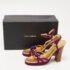 D&G Purple /Gold Leather Crystal Embellished Ankle Strap Block Heel Sandals Size 36 - Image 10