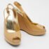 D&G Beige Patent Leather Peep Toe Slingback Wedge Sandals Size 38.5 - Image 4