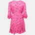 Diane Von Furstenberg Pink Floral All-Over Motif Crepe Ruffle Detail Mini Dress S - Image 2