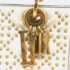 Dior White Leather Studded Medium Lady Dior Top Handle Bags - Image 10