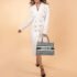 Dior Black/White Embroidered Macro Houndstooth Canvas Medium Book Tote - Image 2