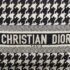 Dior Black/White Embroidered Macro Houndstooth Canvas Medium Book Tote - Image 5