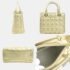Christian Dior Gold Lambskin Lady Handbag - Image 2