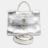 Dior Silver Laminated Leather Medium Diorever Bag