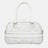 Christian  Dior White Canvas Medium Vibe Bowling Bag - Image 4