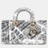 Christian Dior White/Black Plan de Paris Printed Calfskin Medium Lady D-Joy Bag