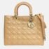 Dior Beige Patent Leather Large Lady Dior Tote Bag