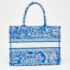 Dior Blue/White Embroidered Canvas Medium Toile de Jouy Book Tote - Image 4