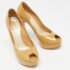 Christian Dior Beige Patent Leather Peep Toe Platform Pumps Size 39 - Image 4