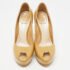 Christian Dior Beige Patent Leather Peep Toe Platform Pumps Size 39 - Image 3