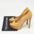 Christian Dior Beige Patent Leather Peep Toe Platform Pumps Size 39 - Image 9