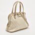 DKNY Cream/Beige Signature Canvas and Leather Dome Satchel - Image 3