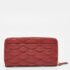DKNY Red Quilted Leather Zip Around Compact Wallet - Image 4