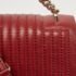 DKNY Red Pinstripe Quilted Leather Gansevoort Top Handle Bag - Image 6