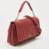 DKNY Red Pinstripe Quilted Leather Gansevoort Top Handle Bag - Image 3