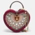 Dolce & Gabbana Burgundy Velvet & Snakeskin Crystal My Heart Box Top Handle Bag