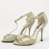 Dolce & Gabbana Grey Patent Leather Logo T Ankle Strap Sandals Size 36 - Image 2